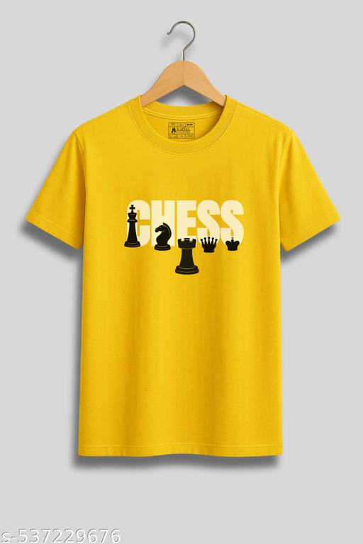 Cotton Regular Fit Chess Print T-Shirt