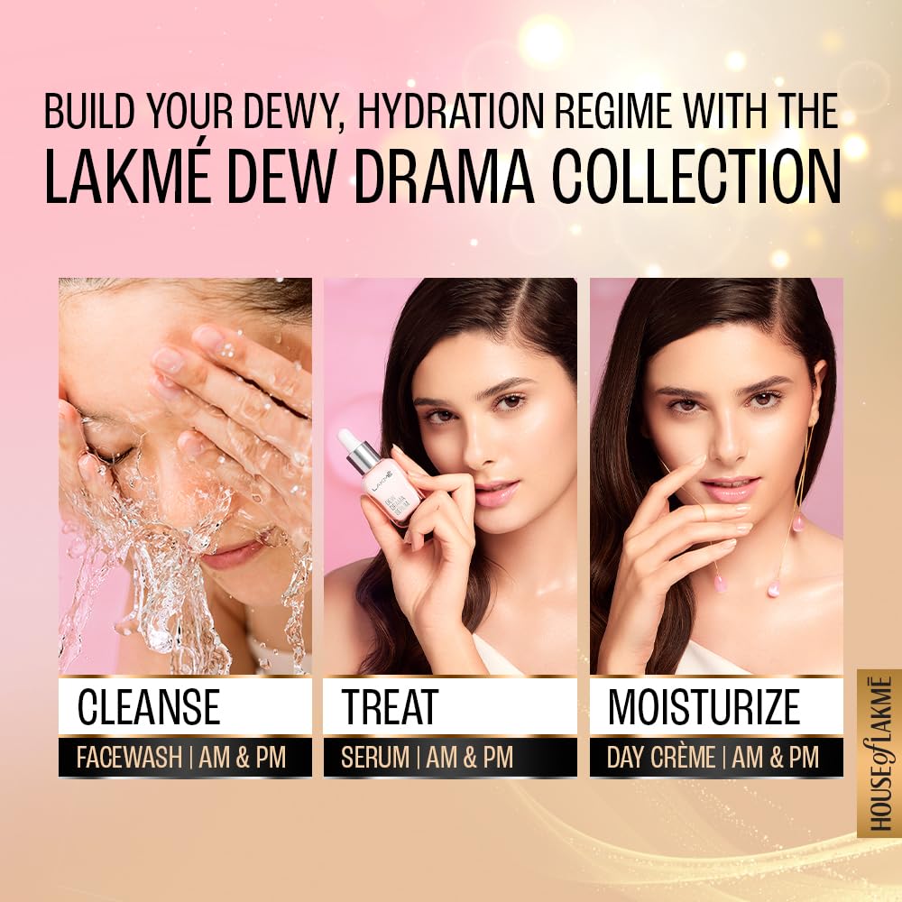 Dew Drama Facewash with Pro-Ceramides & 6% Vitamin E + B3 + F Complex for Glowing Skin, 100gm