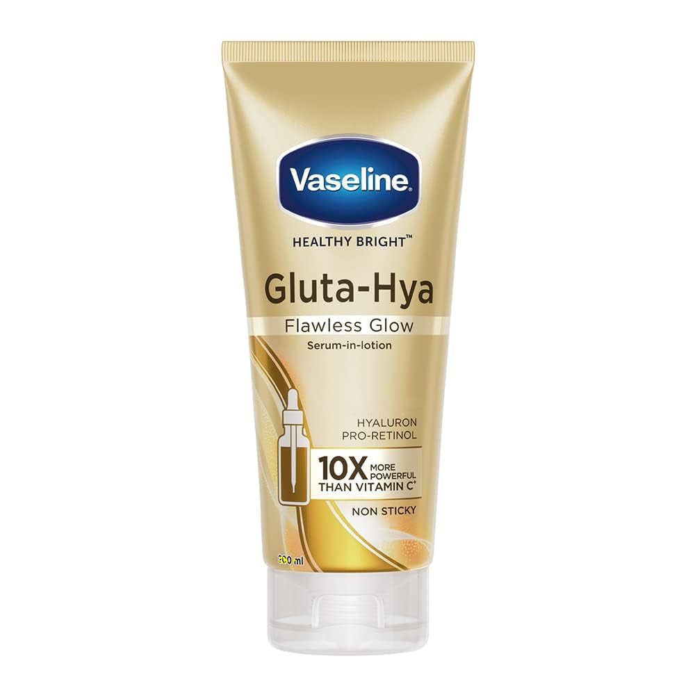 Vaseline Gluta-Hya Flawless Glow Lotion for Face & Body | Gives Brighter Skin