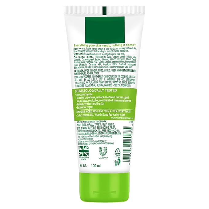 Simple Kind To Skin Moisturising Facial Wash 100 ml