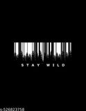 Men's Black Cotton T-Shirt with Barcode Back Print