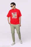 Red Regular Fit Cotton T-Shirt with Graphic Print
