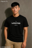 Men's Black Graphic T-Shirt Round Neck