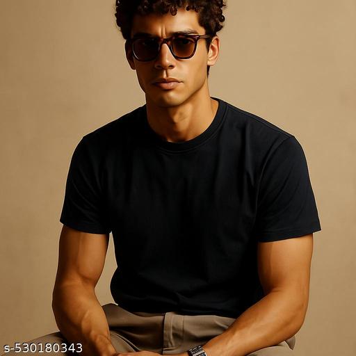 Regular Fit Navy Blue Cotton T-shirt