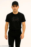 Men's Black Motivational T-Shirt with Stylish Print
