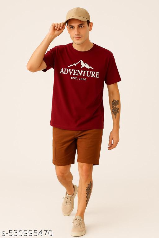 Maroon Adventure Printed T-Shirt